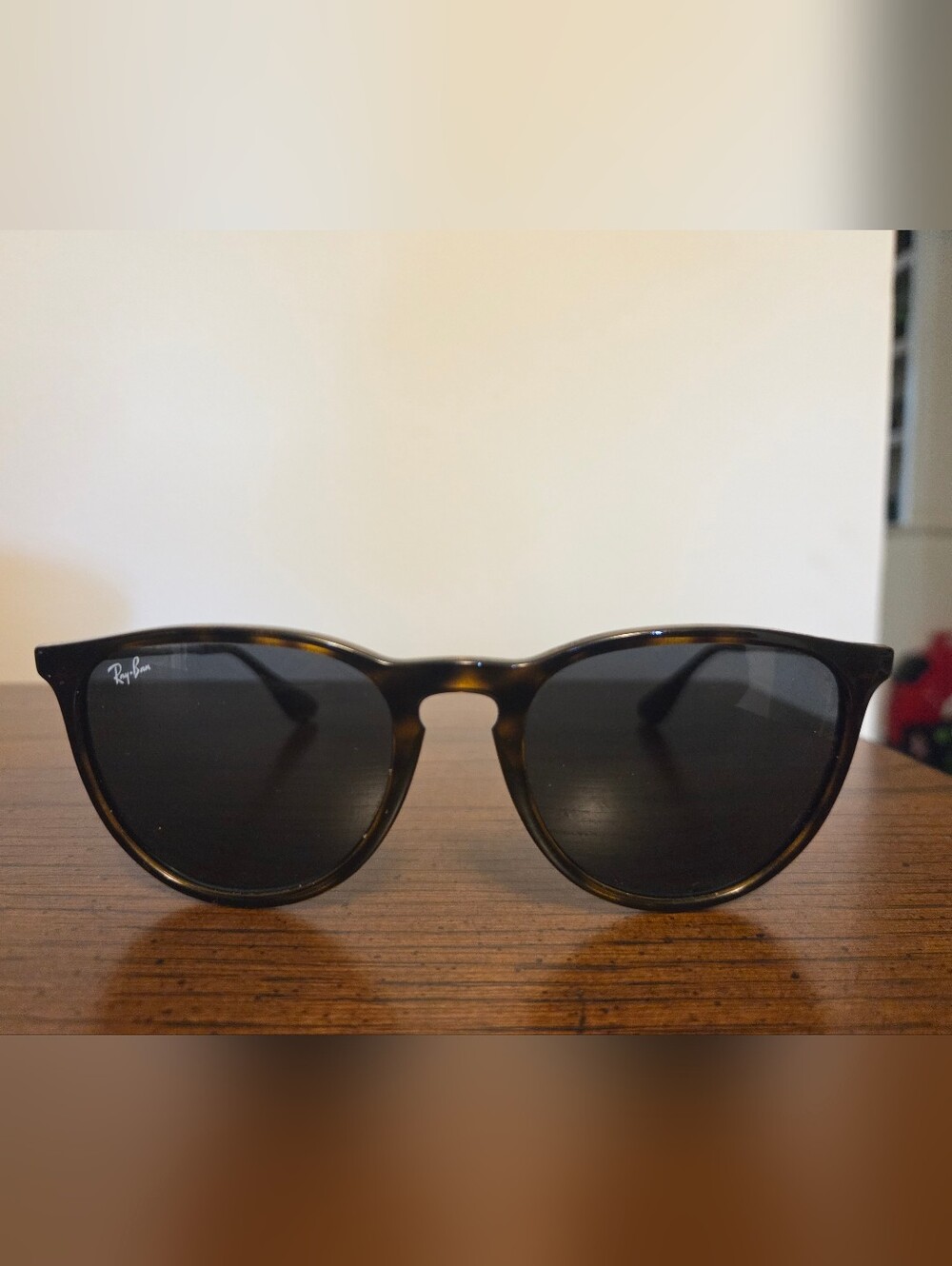 Ray-Ban 4171 Erika Classic Tortoiseshell Round Sunglasses with Black Lenses